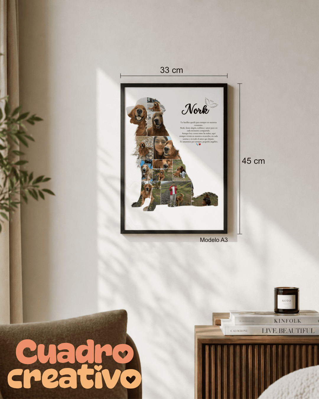 Cuadro personalizado de mascota con nombre
